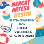 Mercado artesano de Verano en la Playa de Mareny Blau, Sueca, Valencia 01 al 03 de Agosto 2023