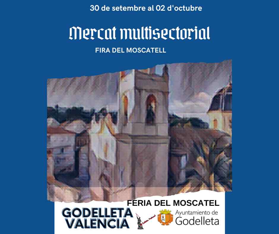 Mercado multisectorial durante la 2a Feria valenciana del Moscatel 2023 " Godelleta es Moscatel "